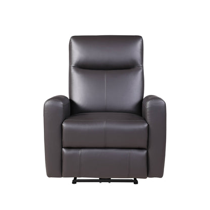 Poltrona reclinabile Power Motion in pelle pieno fiore marrone