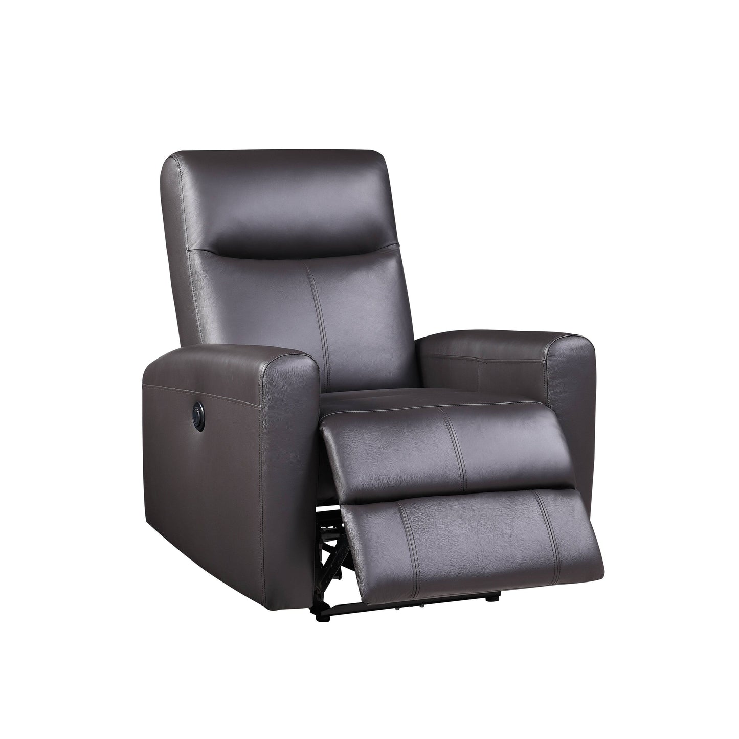 Poltrona reclinabile Power Motion in pelle pieno fiore marrone
