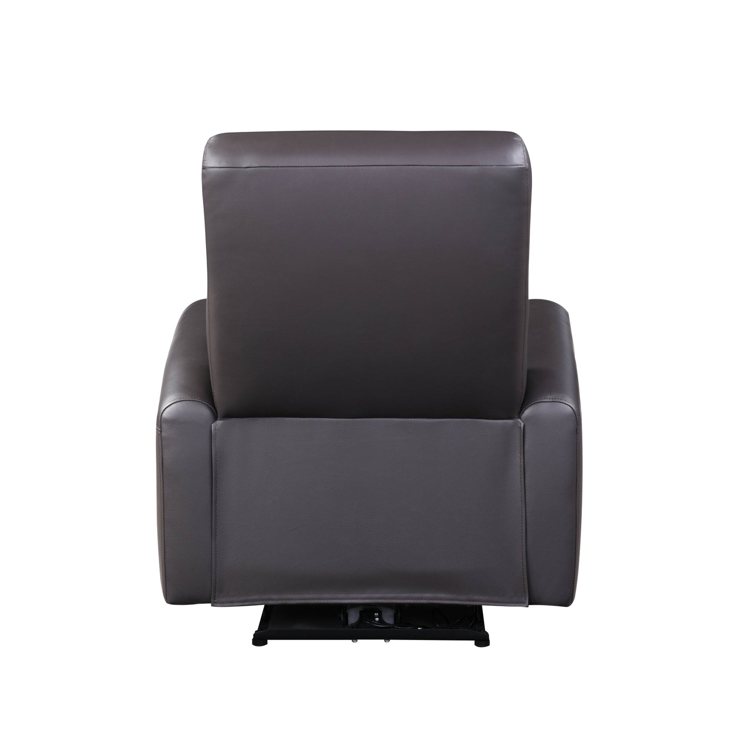 Poltrona reclinabile Power Motion in pelle pieno fiore marrone