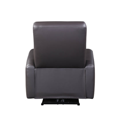 Poltrona reclinabile Power Motion in pelle pieno fiore marrone