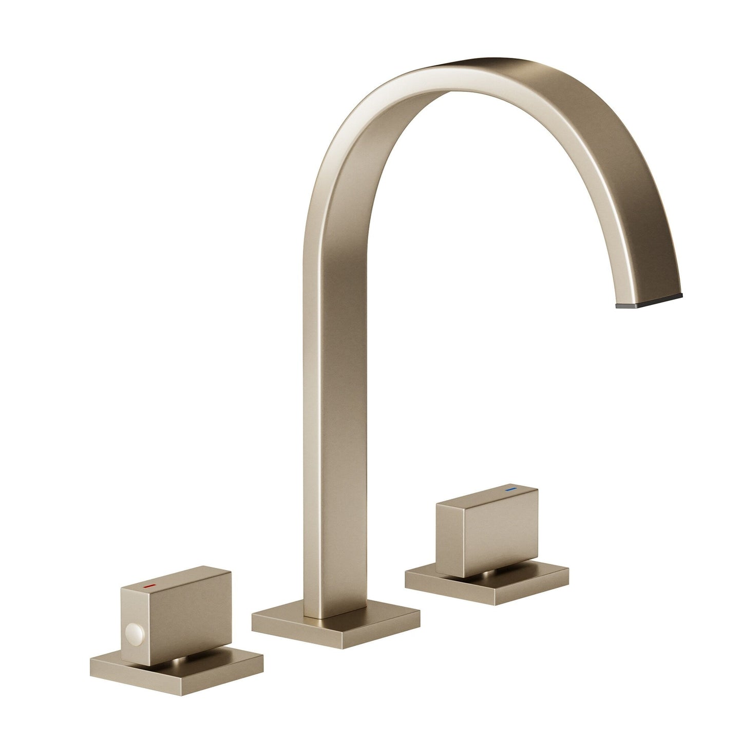 Rubinetto per lavabo da bagno a 3 fori con doppia maniglia, finitura oro spazzolato