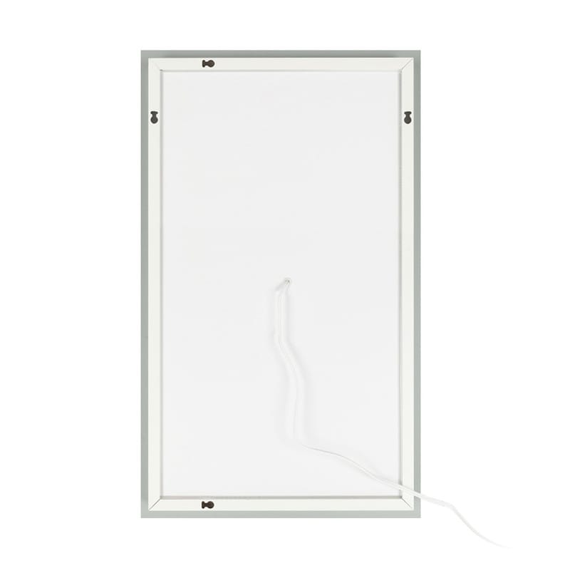 Specchio da bagno con striscia luminosa LED touch integrata, argento
