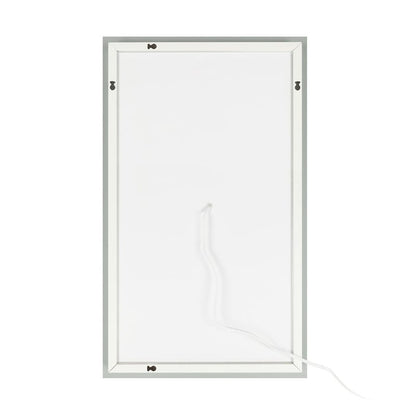 Specchio da bagno con striscia luminosa LED touch integrata, argento