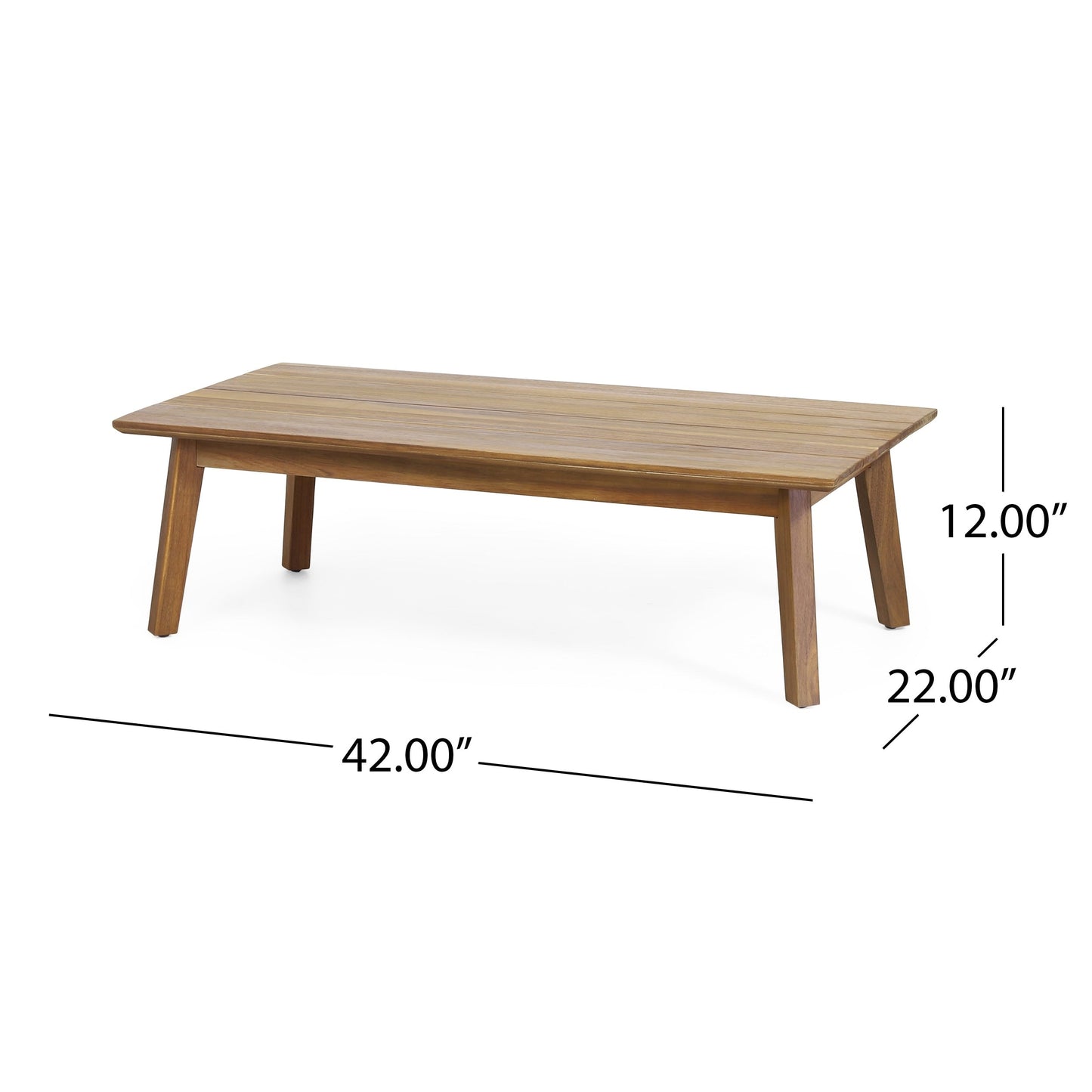 Christopher Knight Home Burchett, set di divani e tavolini da esterno in legno di acacia con cuscini Sunbrella opzionali