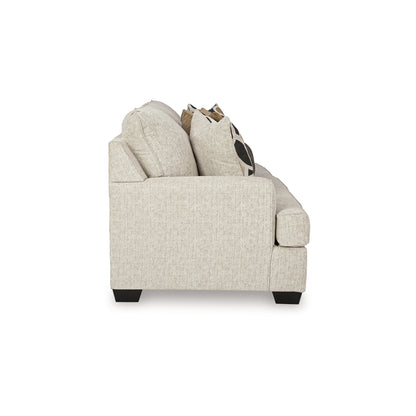 Divano Burgess, poliestere beige quarzo, 5 cuscini decorativi, 97 pollici