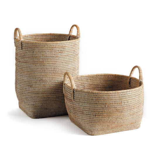 Cestini da frutteto in rattan birmano, set da 2