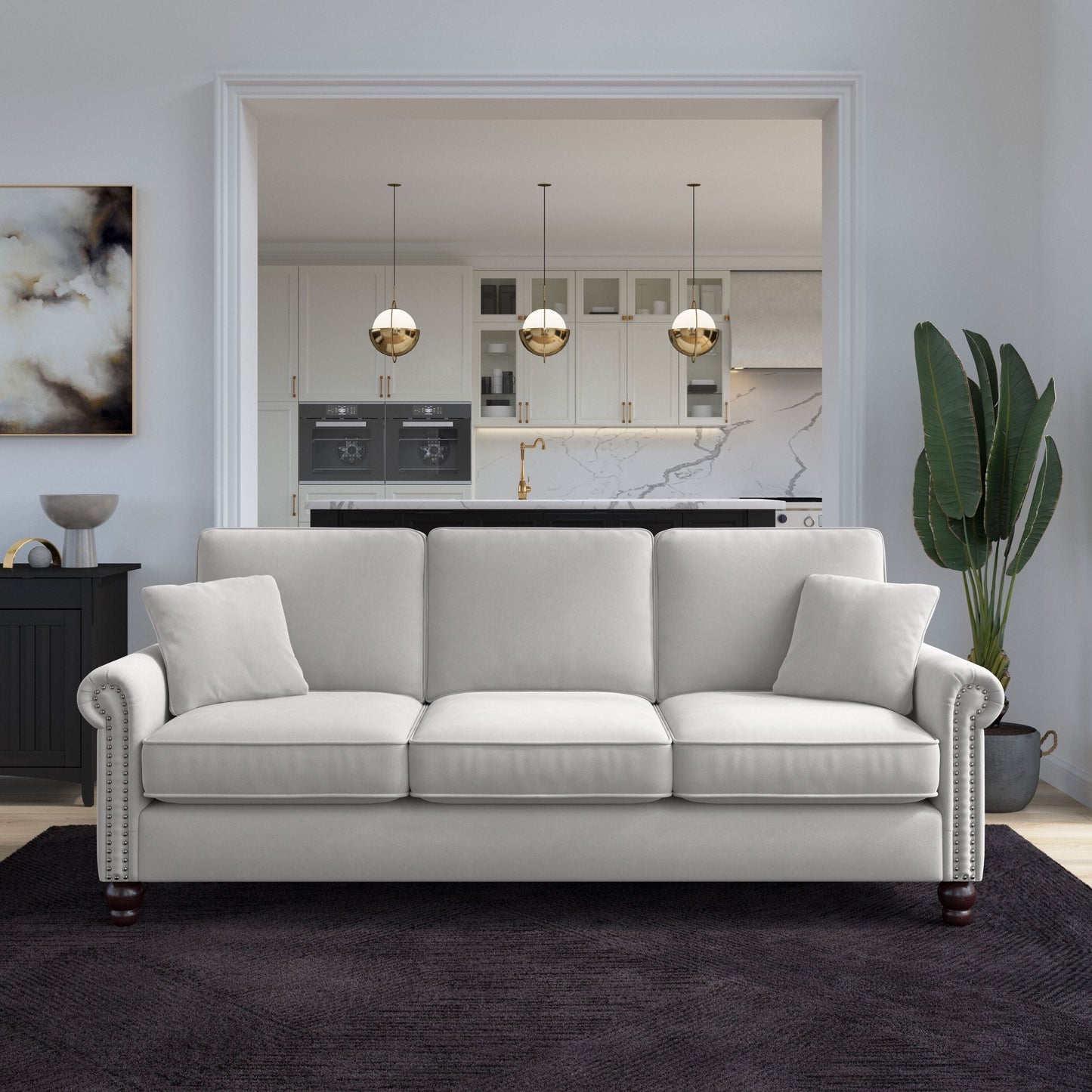 Divano grande da soggiorno a 3 posti Coventry 85W di Bush Furniture