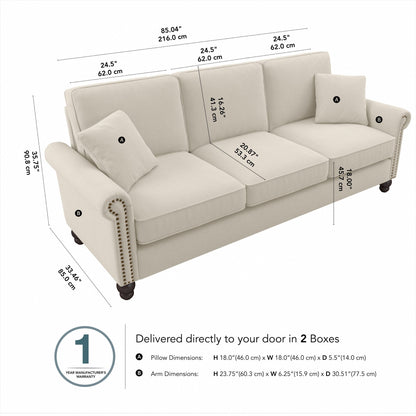 Divano grande da soggiorno a 3 posti Coventry 85W di Bush Furniture