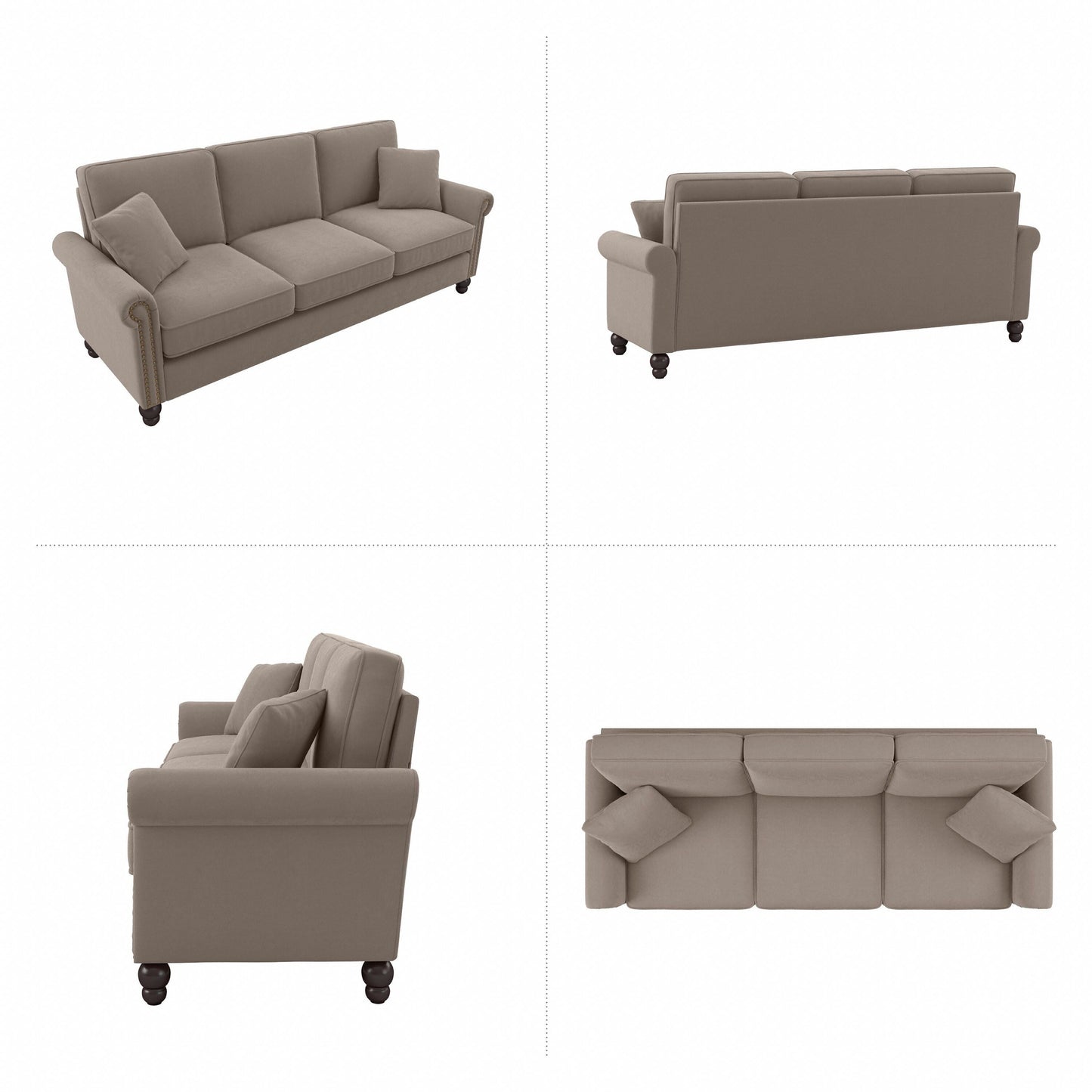 Divano grande da soggiorno a 3 posti Coventry 85W di Bush Furniture