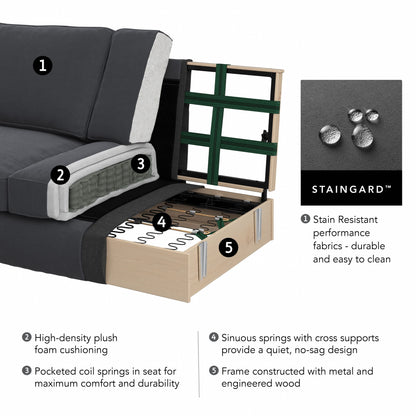 Divano grande da soggiorno a 3 posti Coventry 85W di Bush Furniture
