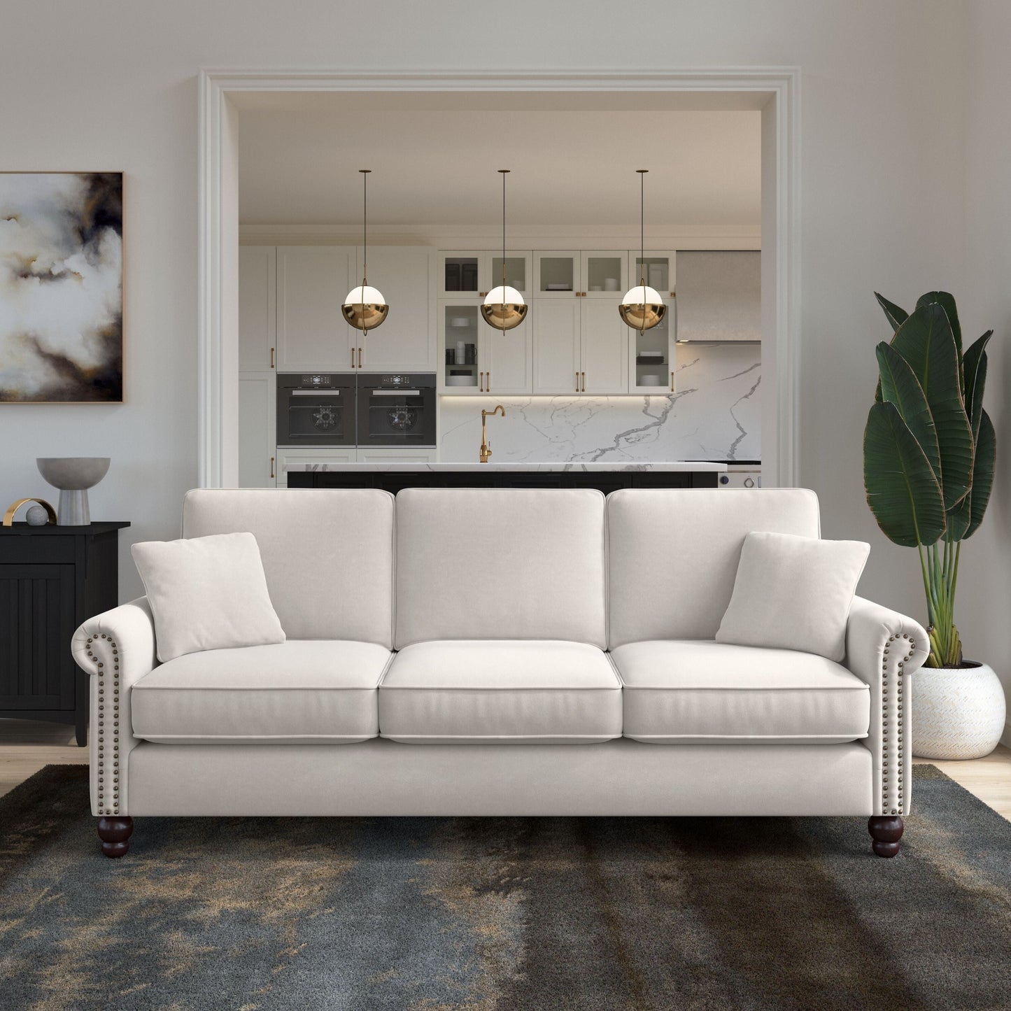 Divano grande da soggiorno a 3 posti Coventry 85W di Bush Furniture