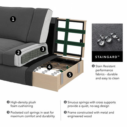 Divano grande da soggiorno a 3 posti Coventry 85W di Bush Furniture