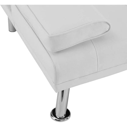 Collezione Ultimate Futon Sofa: Divano Futon con braccioli e portabicchieri, Divano imbottito con bottoni e gambe in legno