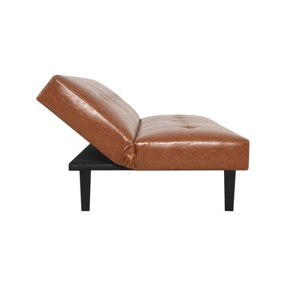 Collezione Ultimate Futon Sofa: Divano Futon con braccioli e portabicchieri, Divano imbottito con bottoni e gambe in legno