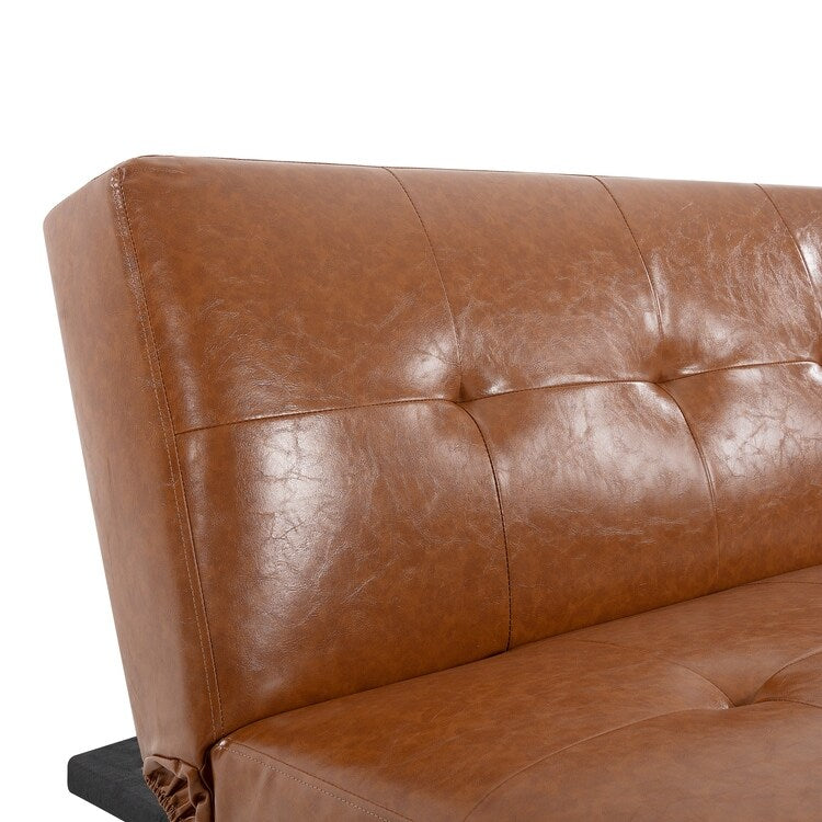 Collezione Ultimate Futon Sofa: Divano Futon con braccioli e portabicchieri, Divano imbottito con bottoni e gambe in legno