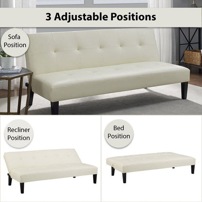 Collezione Ultimate Futon Sofa: Divano Futon con braccioli e portabicchieri, Divano imbottito con bottoni e gambe in legno