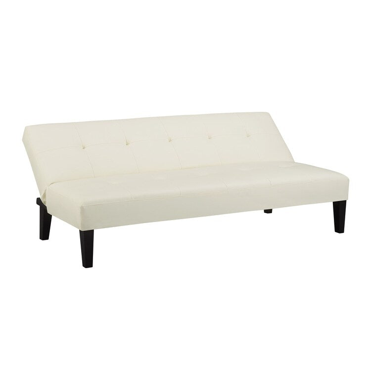 Collezione Ultimate Futon Sofa: Divano Futon con braccioli e portabicchieri, Divano imbottito con bottoni e gambe in legno