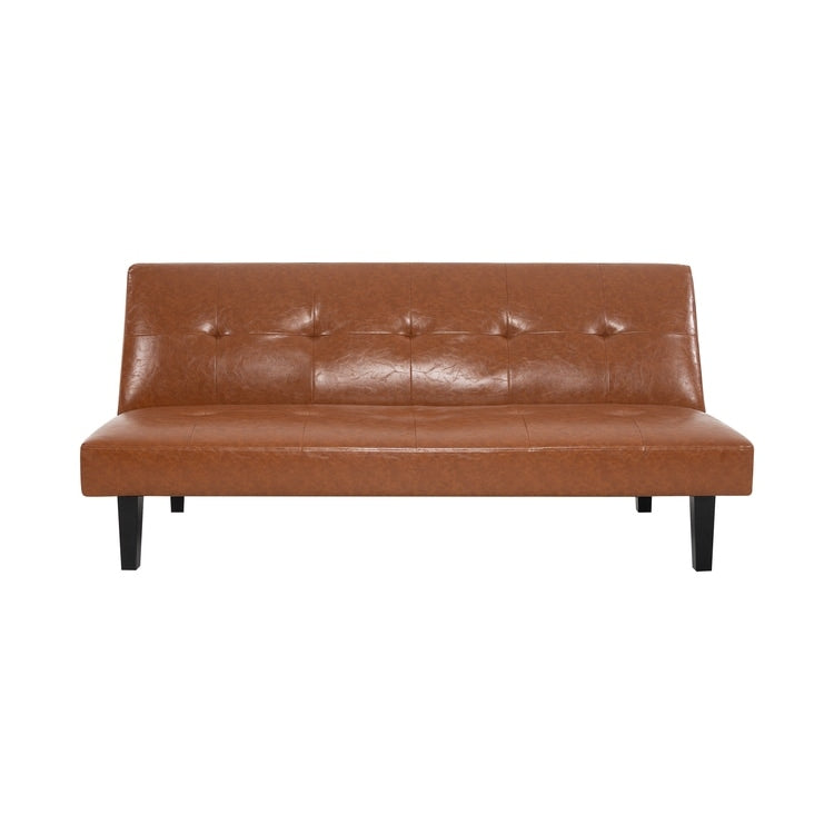 Collezione Ultimate Futon Sofa: Divano Futon con braccioli e portabicchieri, Divano imbottito con bottoni e gambe in legno