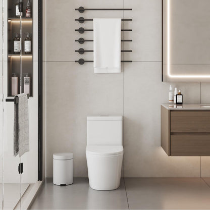 WC monoblocco compatto piccolo CB HOME da 24'', WC corto moderno con doppio scarico e sifone, sedile a chiusura ammortizzata, altezza comfort di 16,5''