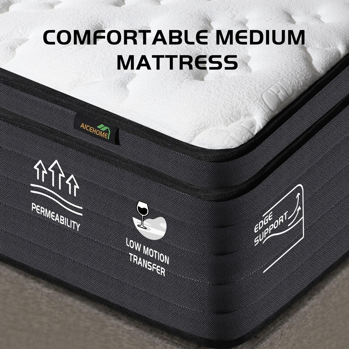 Materasso ibrido matrimoniale CHEVNI 14 Pillow Top Medium Pocket Spring