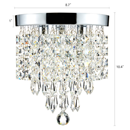 Lampadario in cristallo mini a 3 luci CO-Z con cristalli a goccia