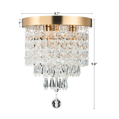 Lampadario in cristallo mini a 3 luci CO-Z con cristalli a goccia