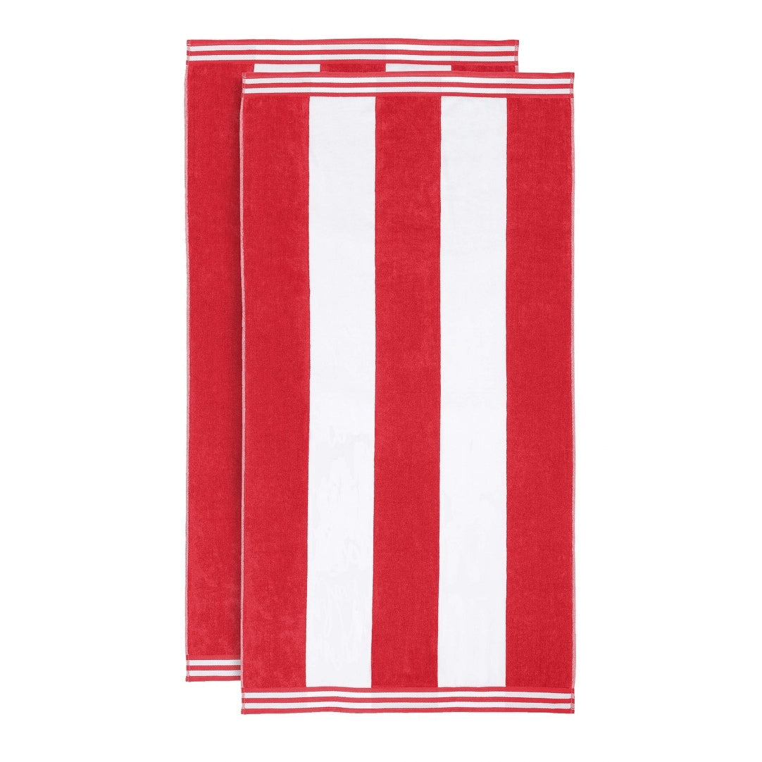 Set di 2 asciugamani da spiaggia oversize in cotone a righe Cabana di Superior