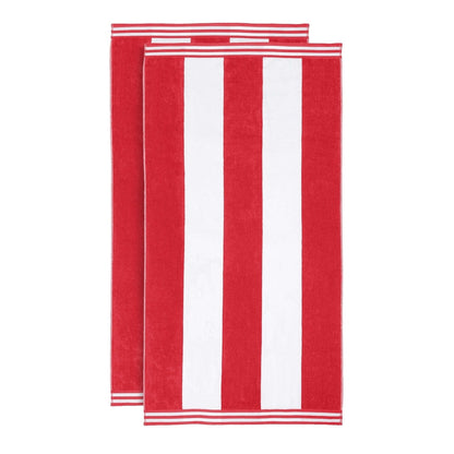 Set di 2 asciugamani da spiaggia oversize in cotone a righe Cabana di Superior