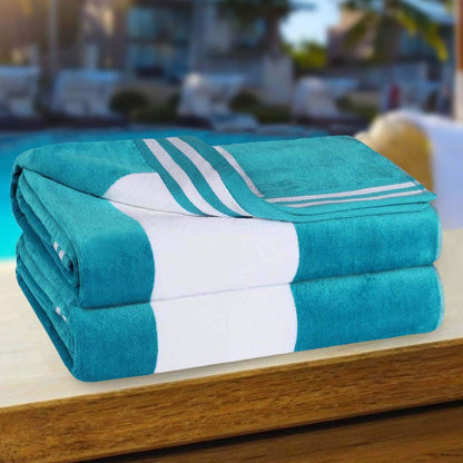 Set di 2 asciugamani da spiaggia oversize in cotone a righe Cabana di Superior