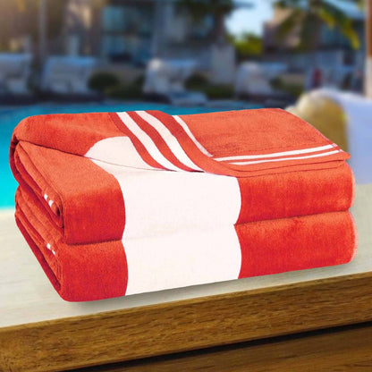 Set di 2 asciugamani da spiaggia oversize in cotone a righe Cabana di Superior