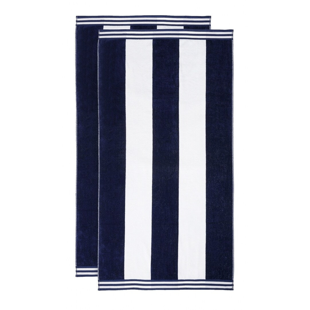 Set di 2 asciugamani da spiaggia oversize in cotone a righe Cabana di Superior