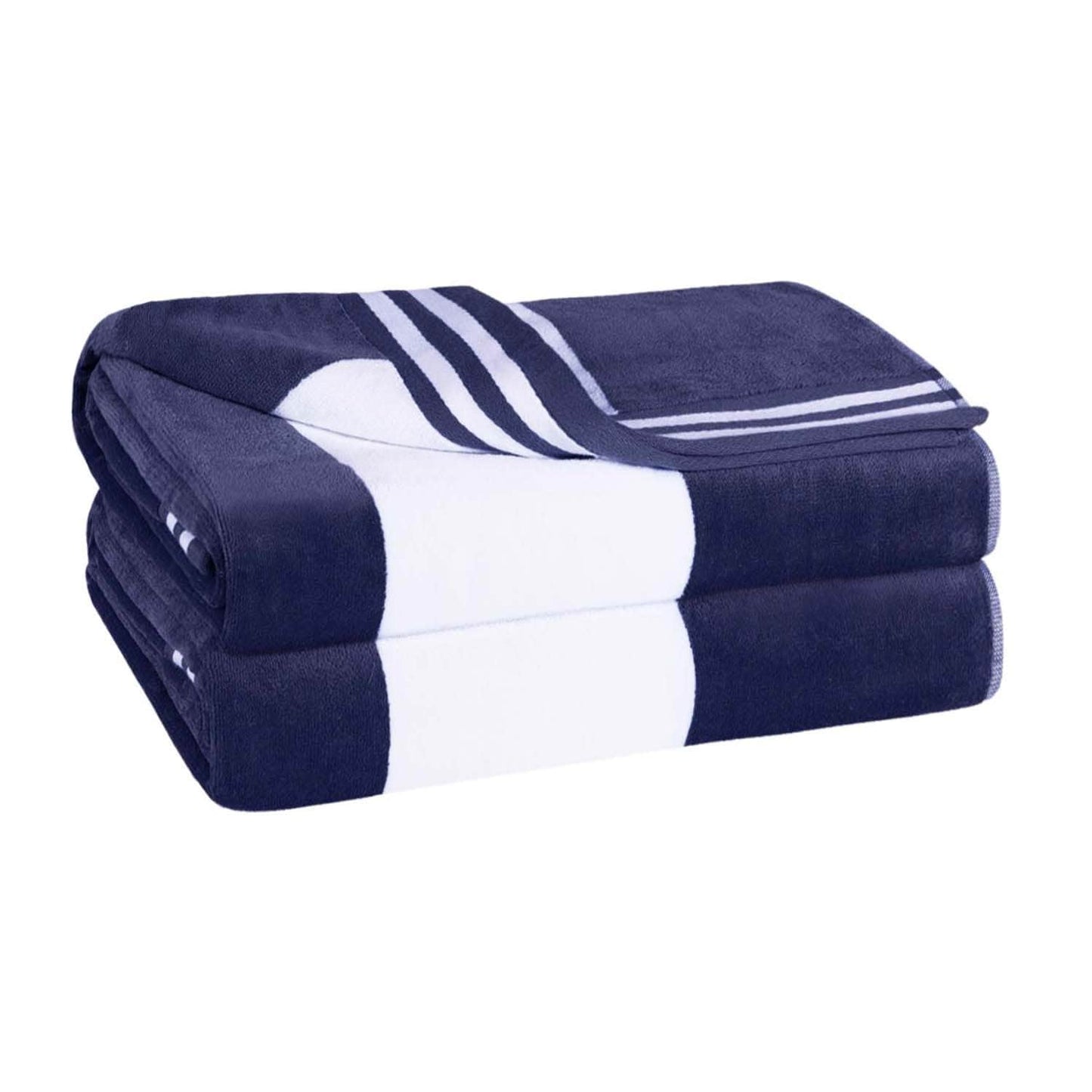 Set di 2 asciugamani da spiaggia oversize in cotone a righe Cabana di Superior