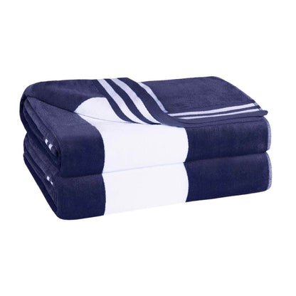Set di 2 asciugamani da spiaggia oversize in cotone a righe Cabana di Superior