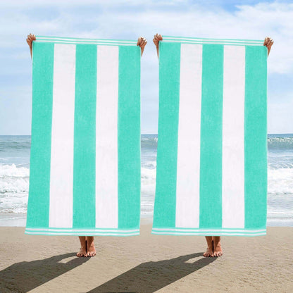 Set di 2 asciugamani da spiaggia oversize in cotone a righe Cabana di Superior