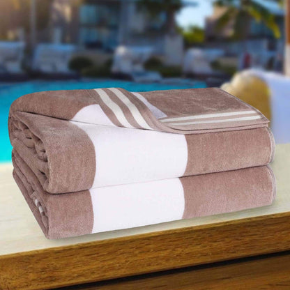 Set di 2 asciugamani da spiaggia oversize in cotone a righe Cabana di Superior