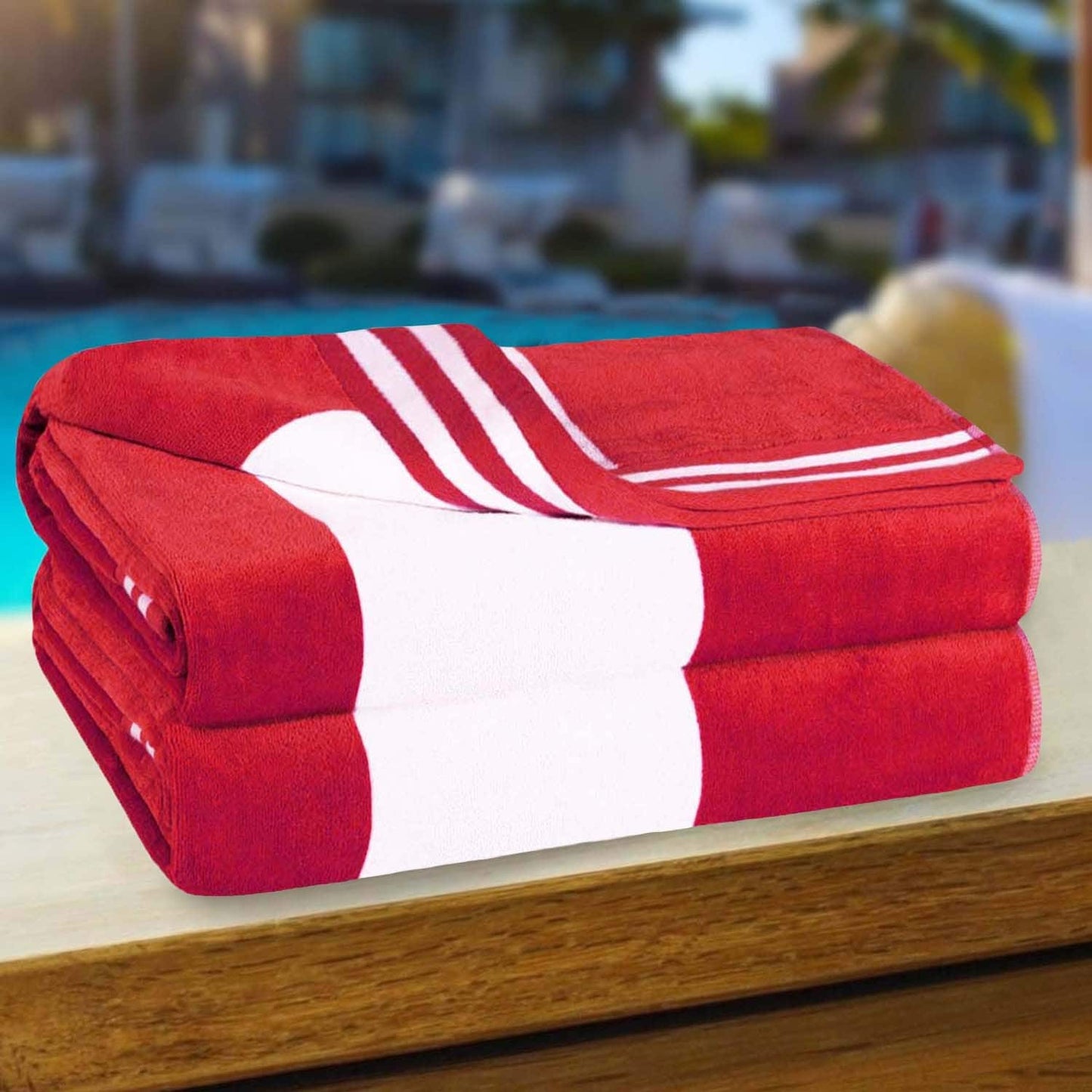 Set di 2 asciugamani da spiaggia oversize in cotone a righe Cabana di Superior