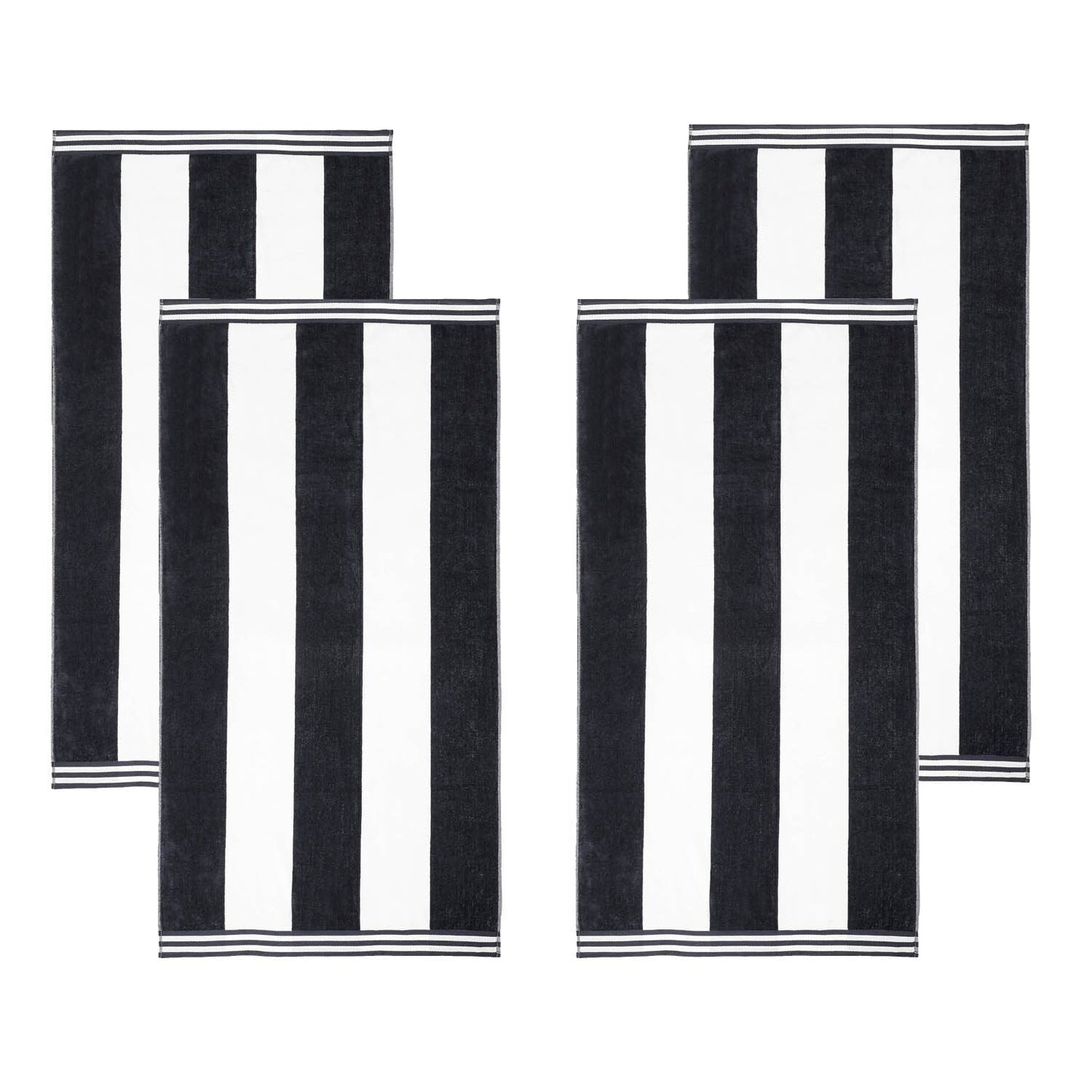 Set di 4 asciugamani da spiaggia in cotone oversize Cabana Stripe di Superior