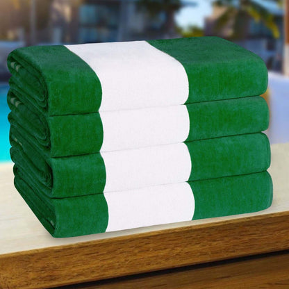 Set di 4 asciugamani da spiaggia in cotone oversize Cabana Stripe di Superior