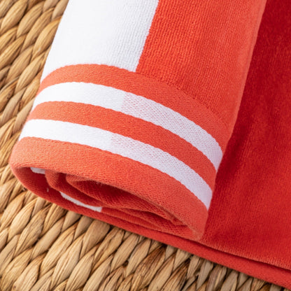 Set di 4 asciugamani da spiaggia in cotone oversize Cabana Stripe di Superior