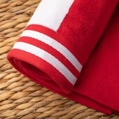 Set di 4 asciugamani da spiaggia in cotone oversize Cabana Stripe di Superior
