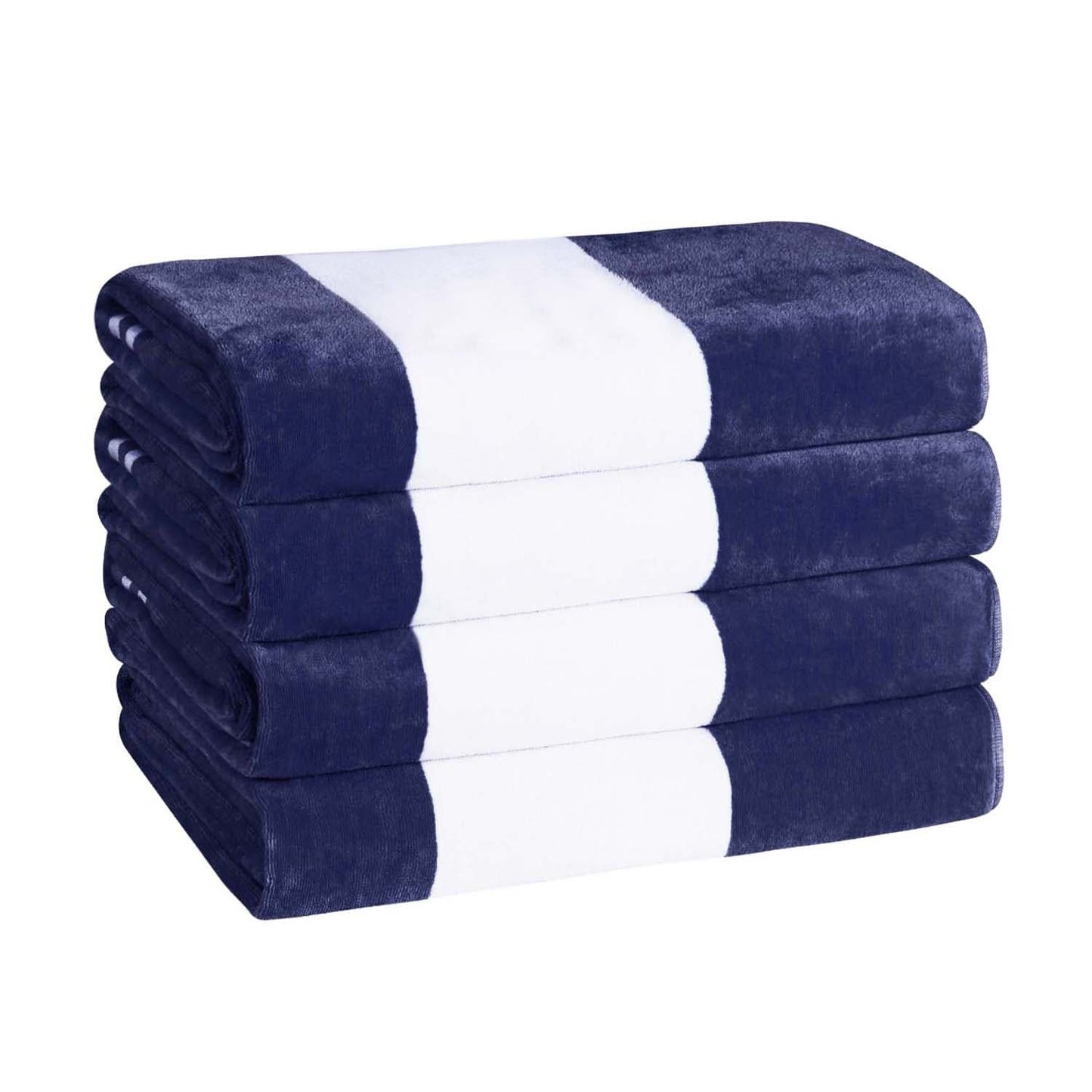 Set di 4 asciugamani da spiaggia in cotone oversize Cabana Stripe di Superior
