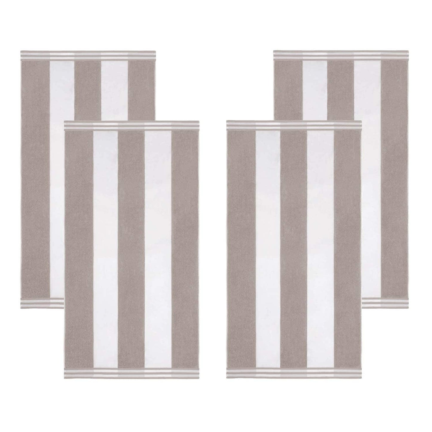 Set di 4 asciugamani da spiaggia in cotone oversize Cabana Stripe di Superior
