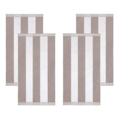 Set di 4 asciugamani da spiaggia in cotone oversize Cabana Stripe di Superior
