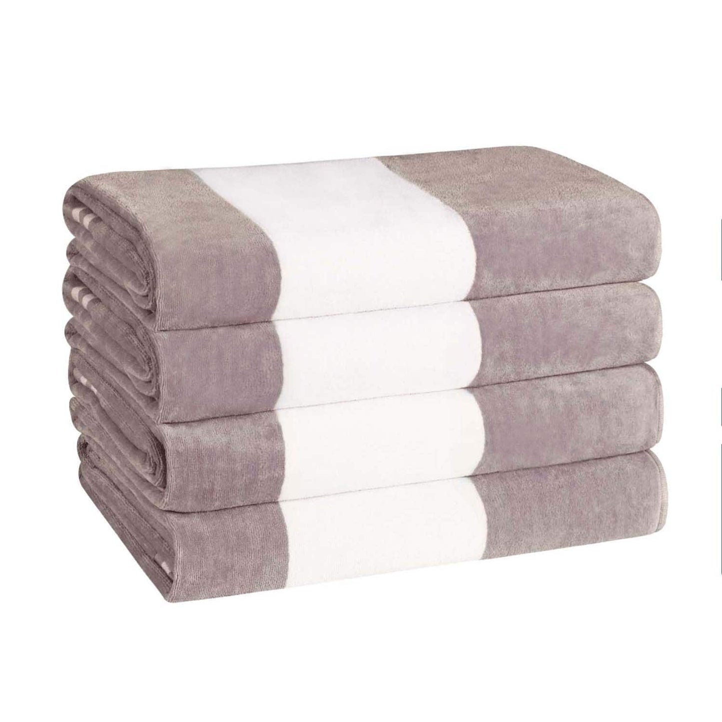Set di 4 asciugamani da spiaggia in cotone oversize Cabana Stripe di Superior