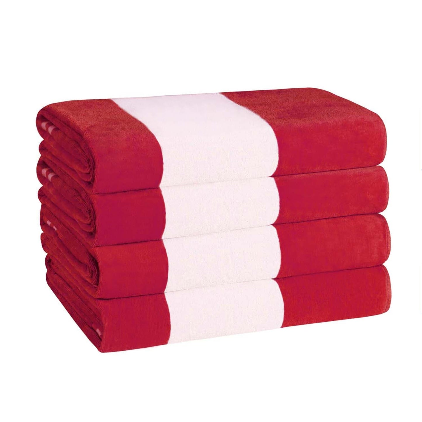 Set di 4 asciugamani da spiaggia in cotone oversize Cabana Stripe di Superior