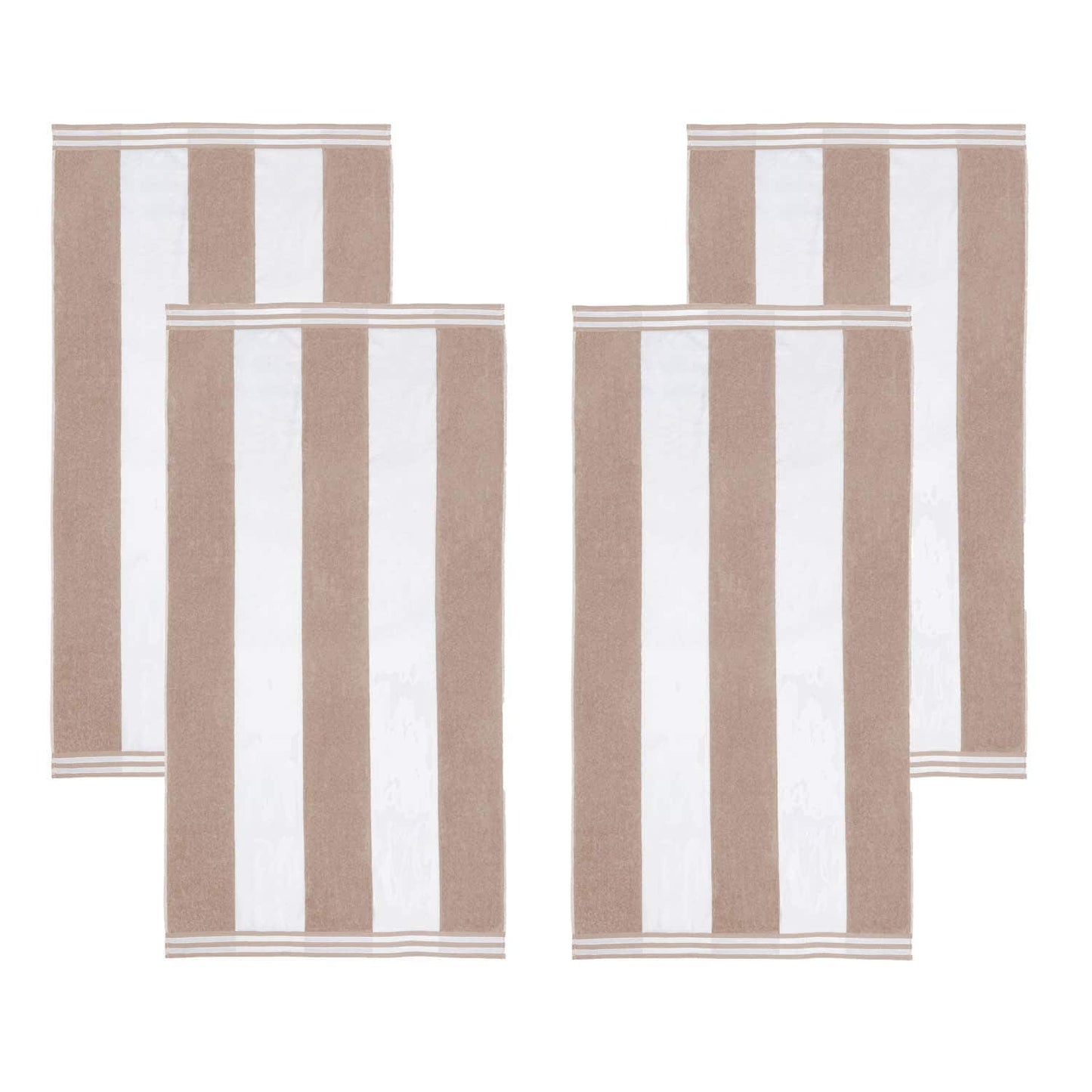Set di 4 asciugamani da spiaggia in cotone oversize Cabana Stripe di Superior
