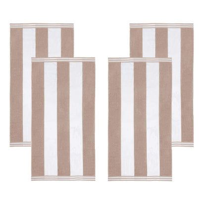 Set di 4 asciugamani da spiaggia in cotone oversize Cabana Stripe di Superior