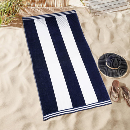 Asciugamano da spiaggia oversize in cotone a righe Cabana di Superior