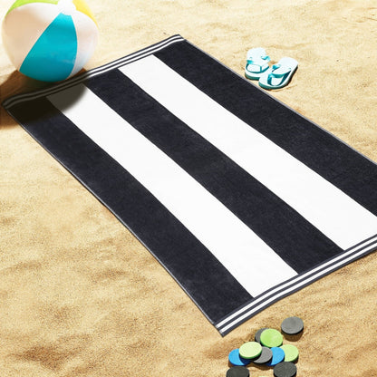 Asciugamano da spiaggia oversize in cotone a righe Cabana di Superior