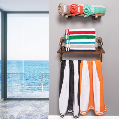 Asciugamano da spiaggia oversize in cotone a righe Cabana di Superior